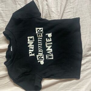 Ardene Black Crop Top with Bold Graphic Design